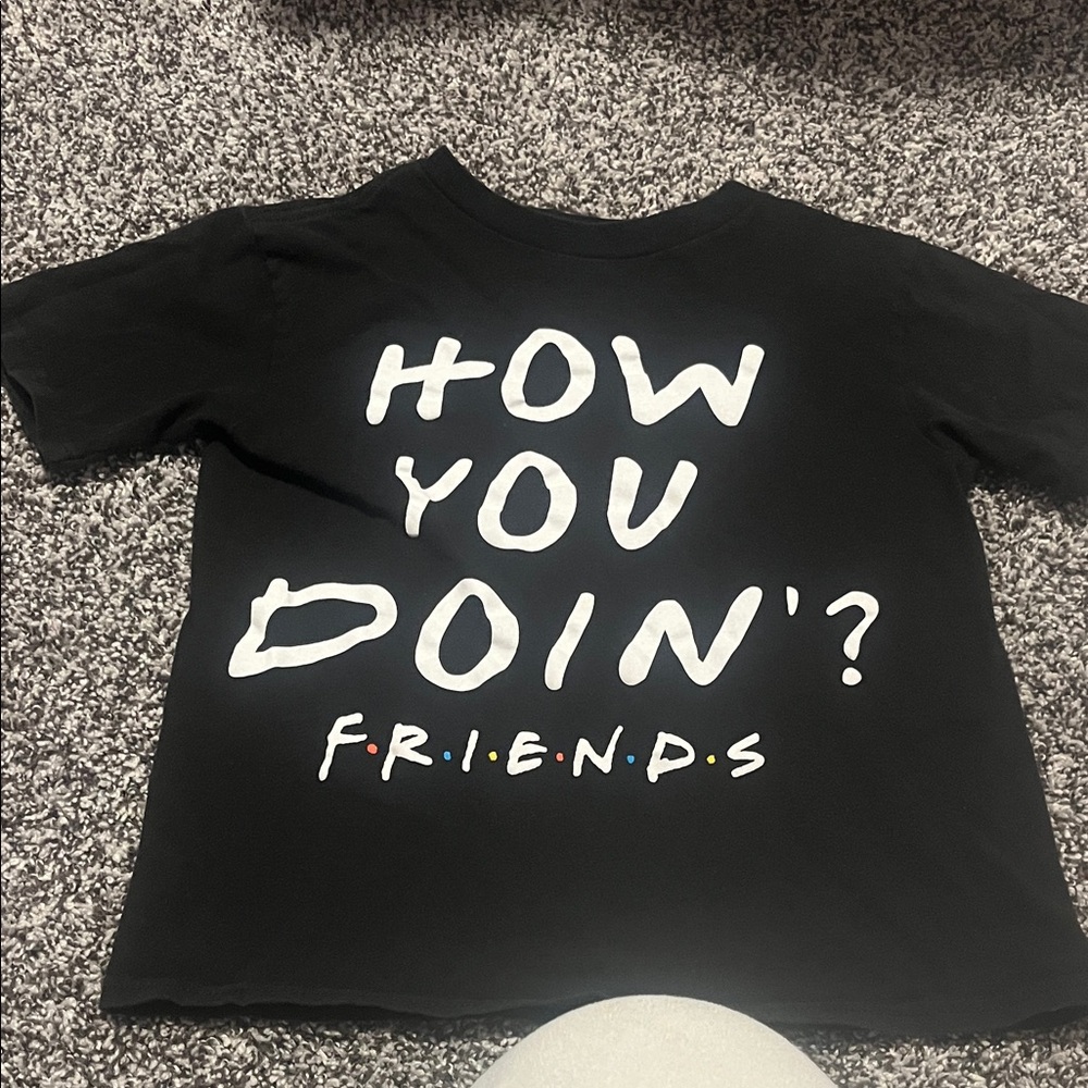 Black Kids T-Shirt with White Print